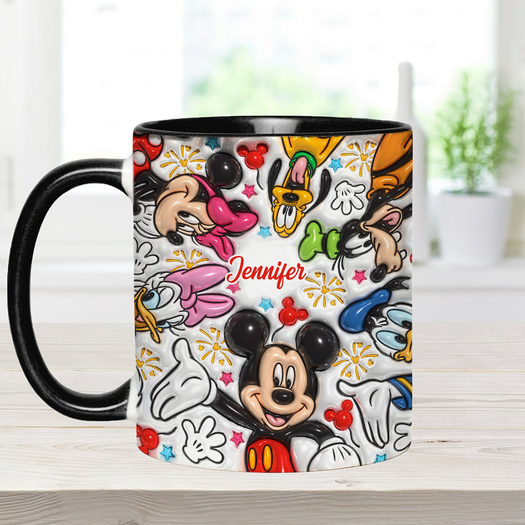 Personalized Mickey Mouse Accent Mug Custom Name Holiday Gift Accent Mug GradoCreations