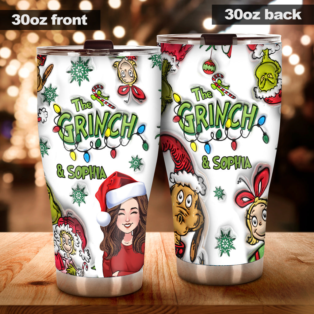 Personalized Grinch Christmas Tumbler 20oz Custom Name Gift Tumbler GradoCreations