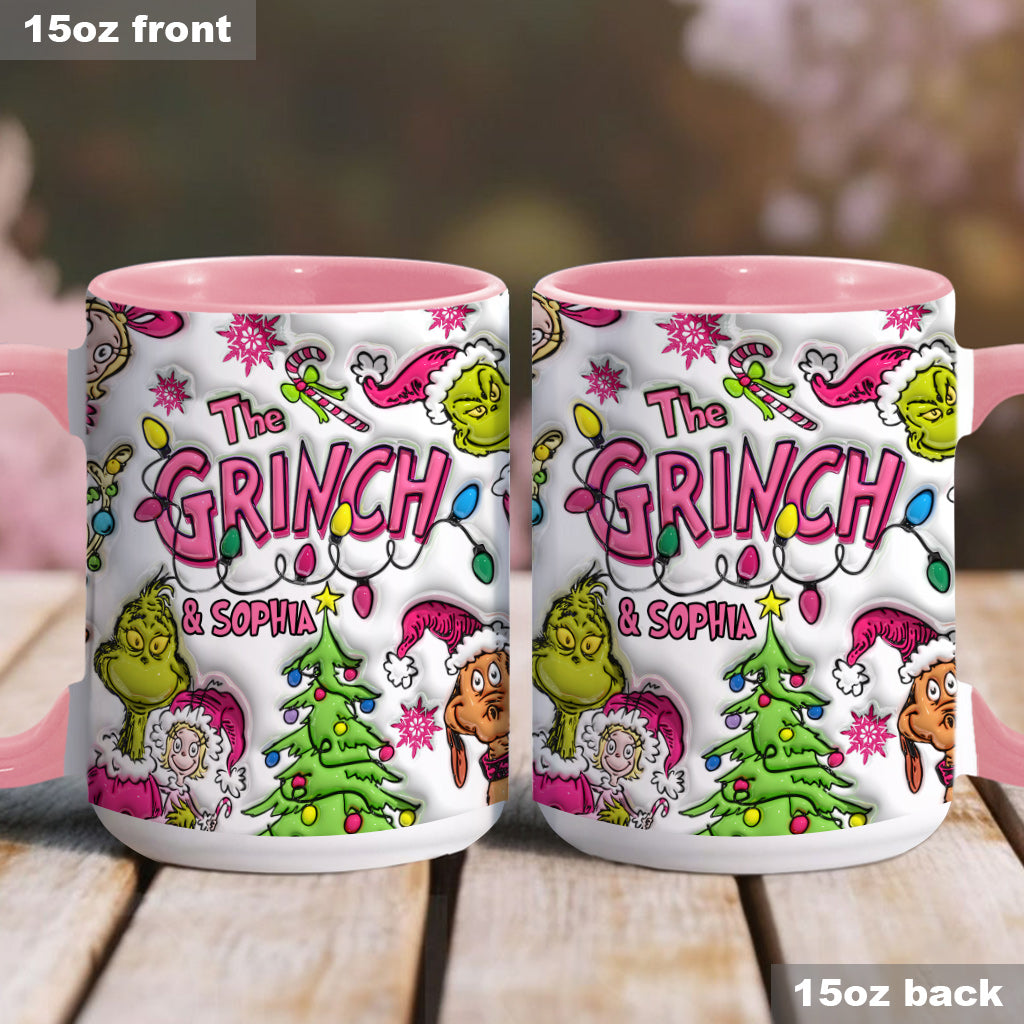 Personalized Grinch Accent Mug Custom Name Christmas Gift Accent Mug GradoCreations