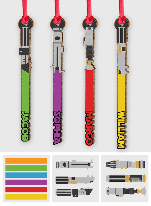 Personalized Star Wars Lightsaber Ornament Custom Name Christmas Gift One-sided Ornament GradoCreations