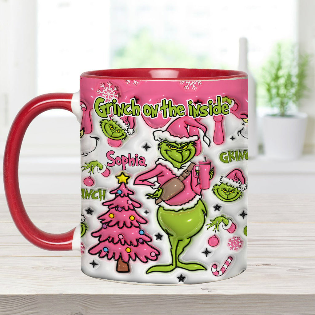Personalized Grinch Accent Mug Custom Name Holiday Gift Accent Mug GradoCreations