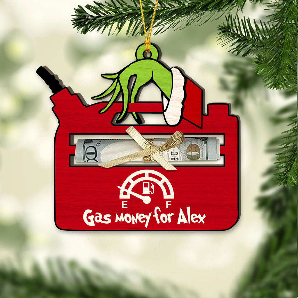 Personalized Gas Money Christmas Ornament Custom Gift for Friend Ornament GradoCreations
