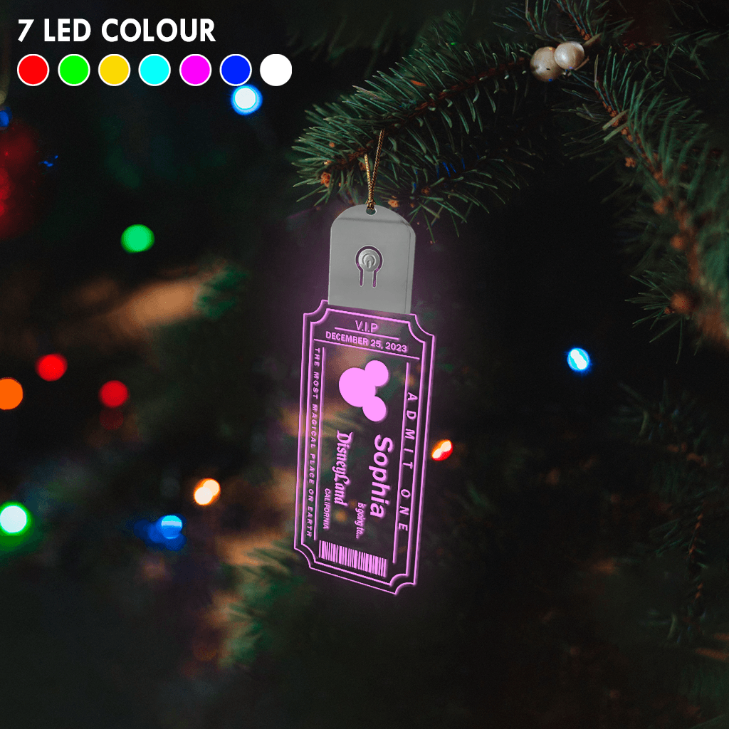 Personalized LED Acrylic Christmas Ornament with Mouse Design Led Acrylic Ornament GradoCreations