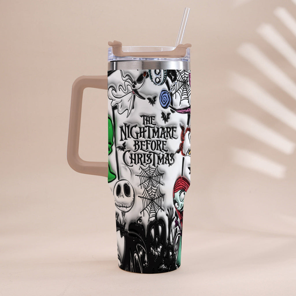 Personalized Nightmare Tumbler with Handle Custom Name Gift Tumbler With Handle GradoCreations