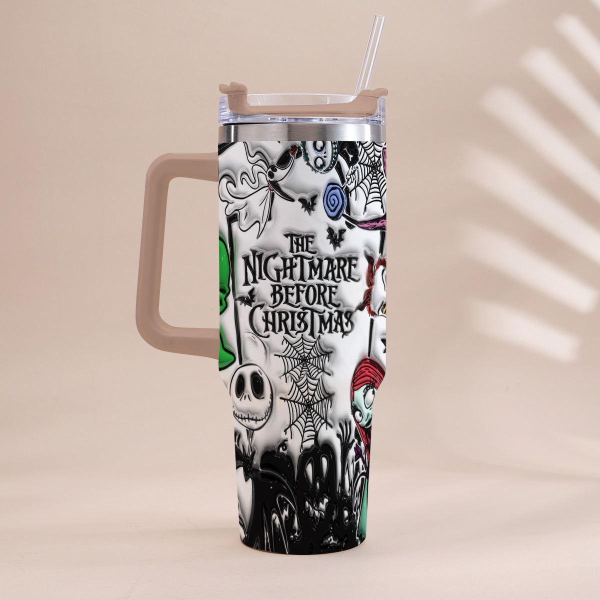 Personalized Nightmare Tumbler with Handle Custom Name Gift Tumbler With Handle GradoCreations
