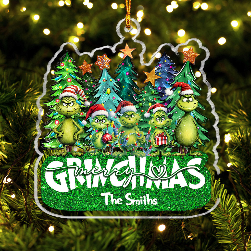 Personalized Grinch Christmas Ornament Custom Name Gift Ornament GradoCreations