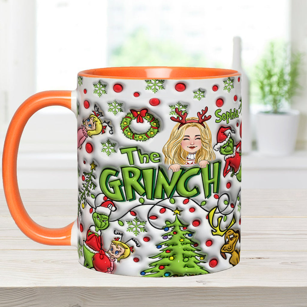 Personalized The Grinch Accent Mug Custom Name Christmas Gift Accent Mug GradoCreations
