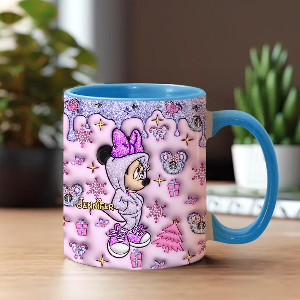 Personalized Christmas Accent Mug with Glittery Design for Mom Accent Mug GradoCreations