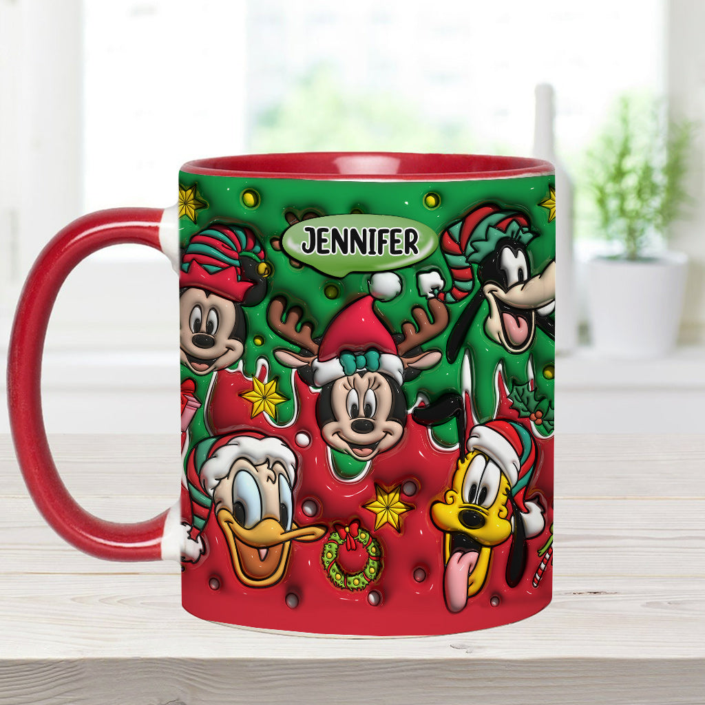 Personalized Christmas Mouse Accent Mug Custom Name Gift Accent Mug GradoCreations