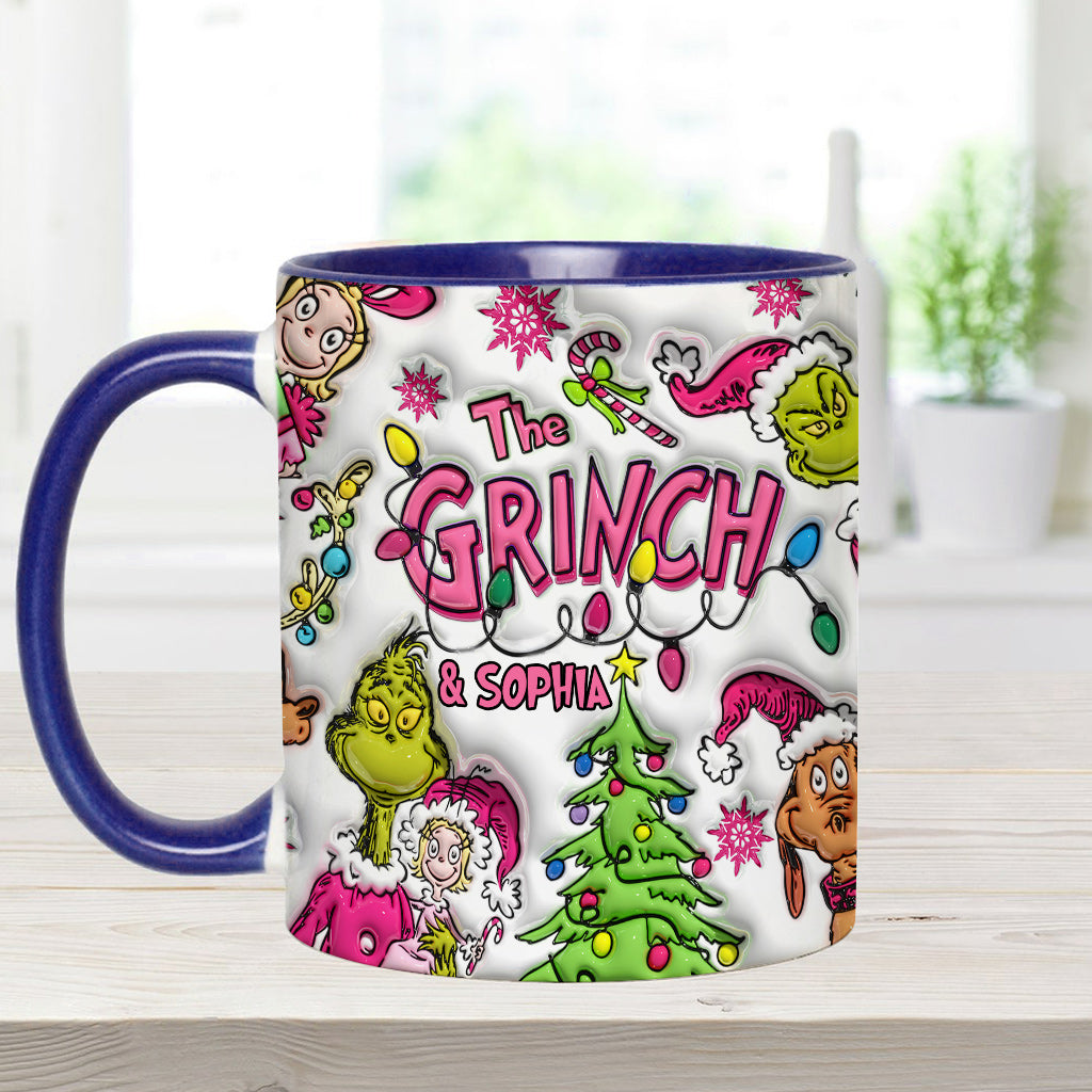 Personalized Grinch Accent Mug Custom Name Christmas Gift Accent Mug GradoCreations