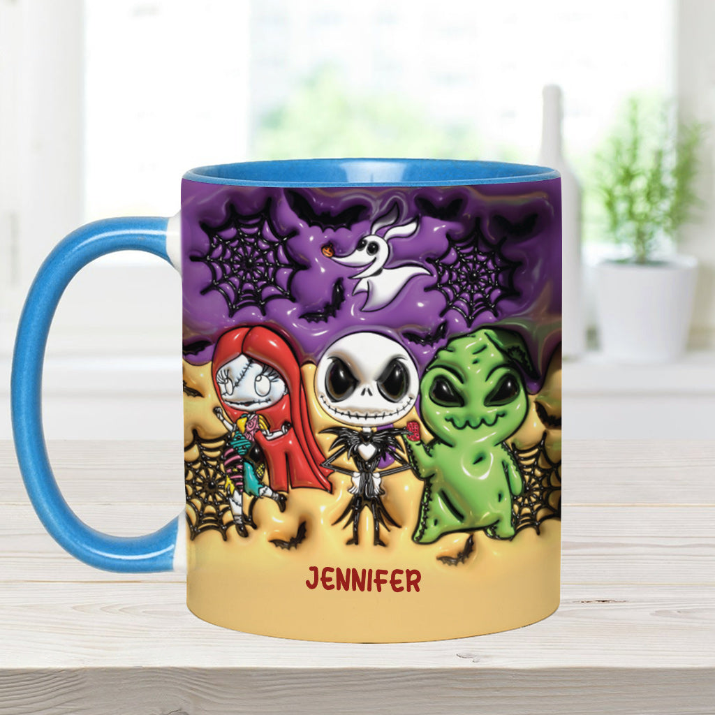 Personalized Nightmare Accent Mug Custom Name Gift for Halloween Accent Mug GradoCreations