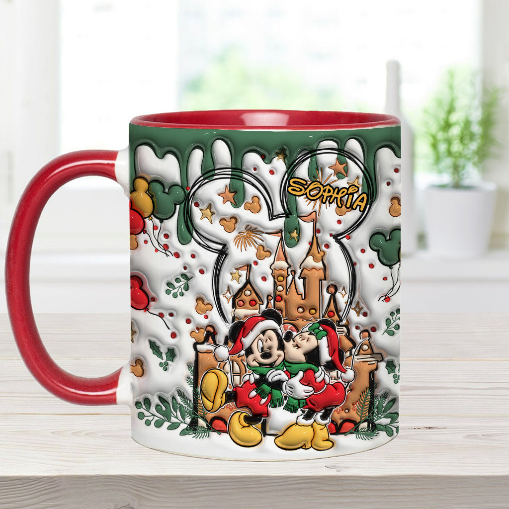 Personalized Christmas Mouse Accent Mug Custom Name Gift Accent Mug GradoCreations
