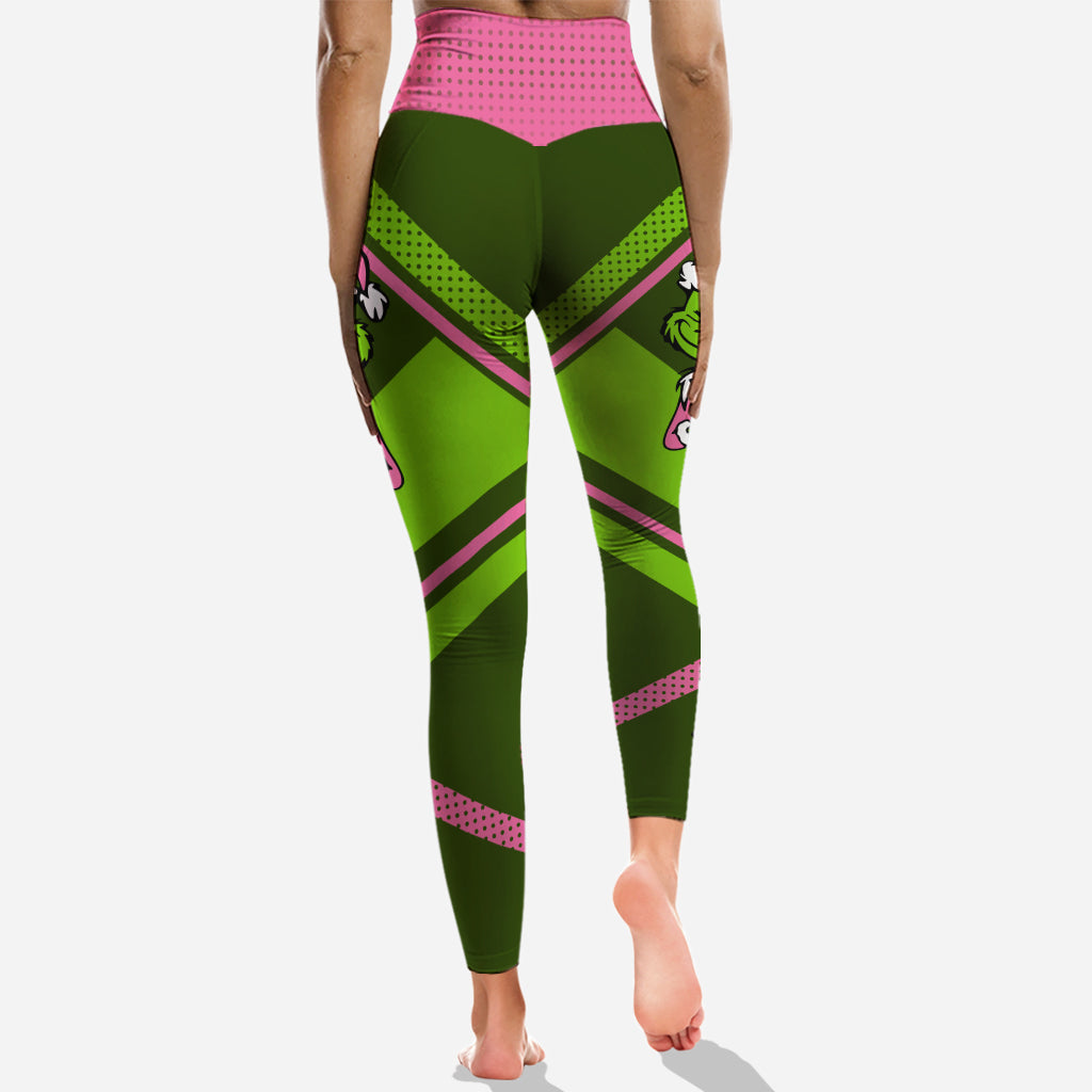 Personalized Grinch Era Christmas Hoodie and Leggings Set Hoodie & Leggings GradoCreations