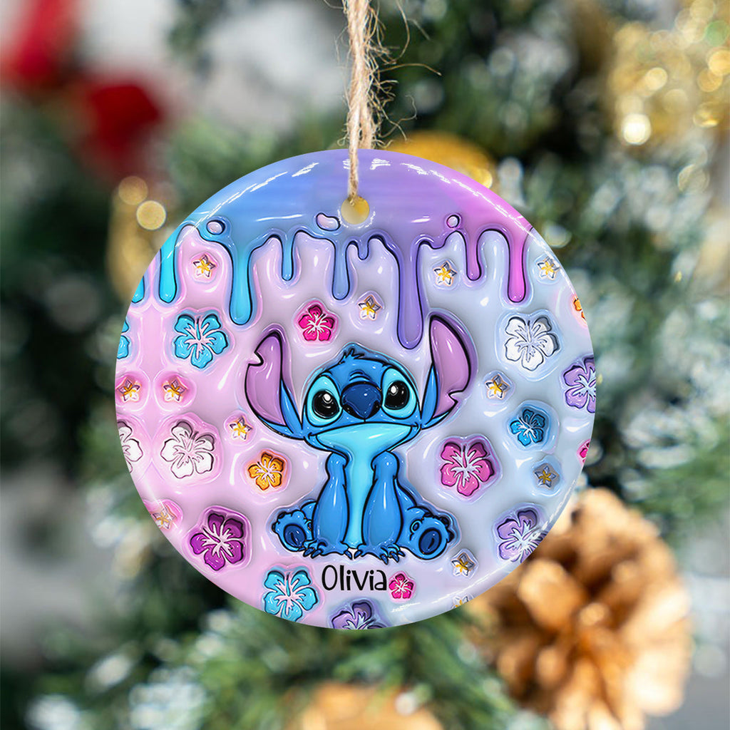 Personalized Ohana Ceramic Circle Ornament for Family Gift Ceramic Circle Ornament GradoCreations