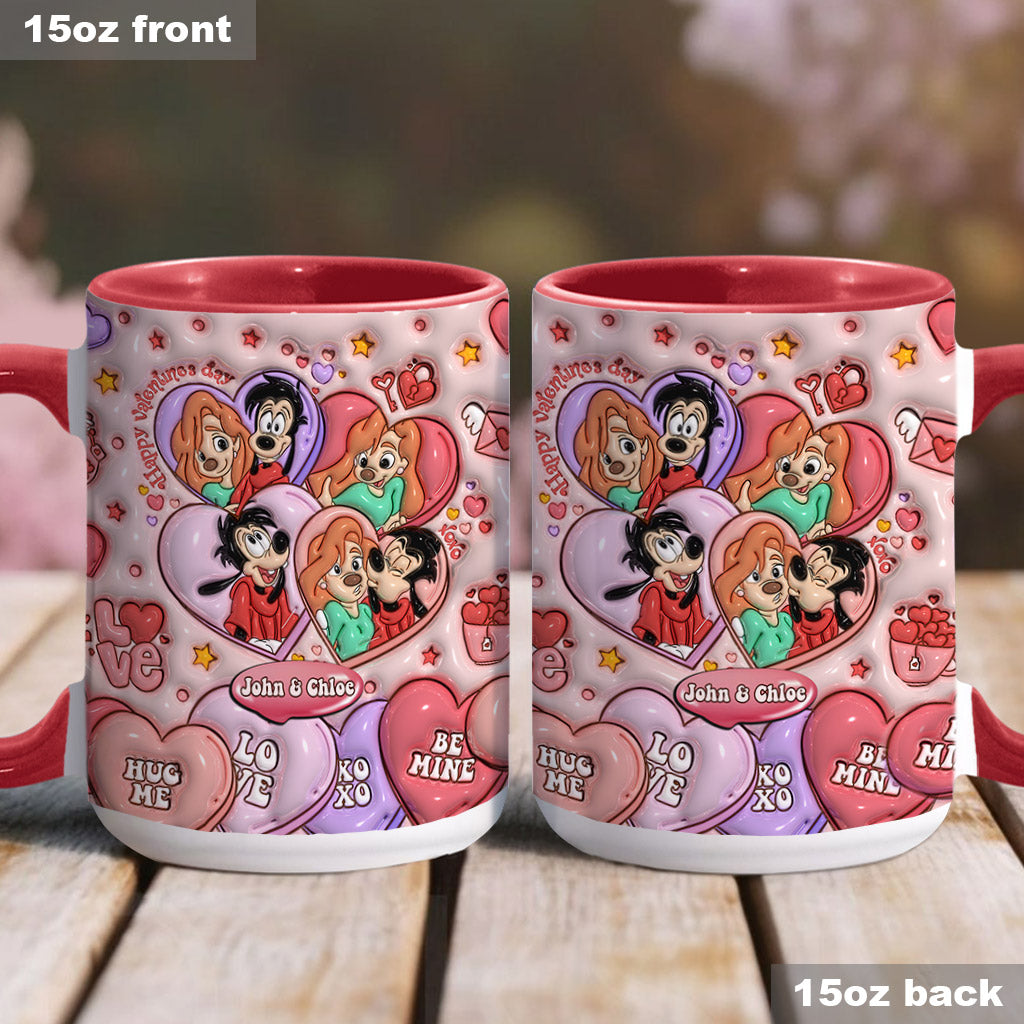 Personalized Valentine’s Day Accent Mug Custom Name Gift for Couple Accent Mug GradoCreations