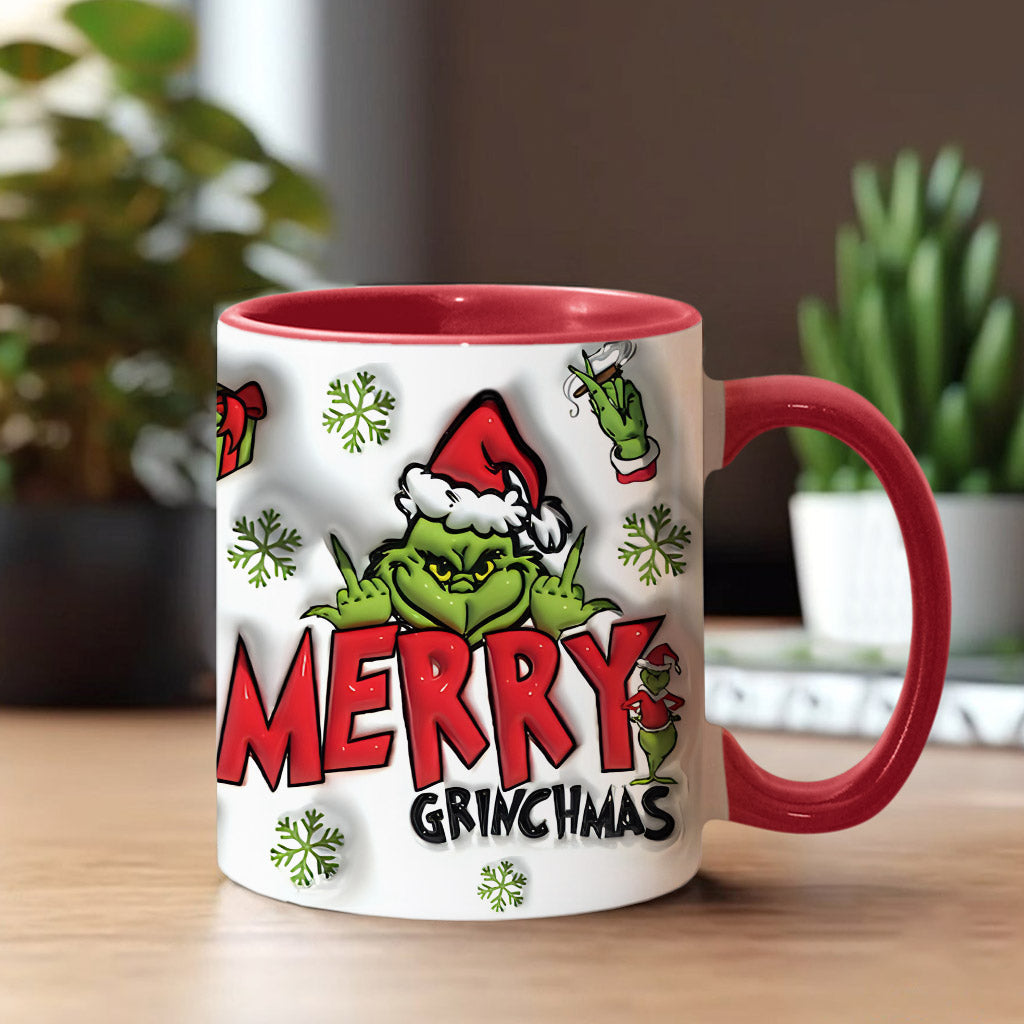 Personalized Grinch Accent Mug Custom Name Holiday Gift Accent Mug GradoCreations