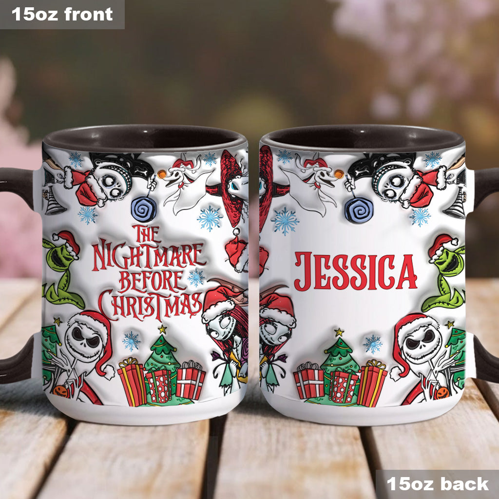 Personalized Nightmare Before Christmas Accent Mug Gift for Halloween & Christmas Accent Mug GradoCreations