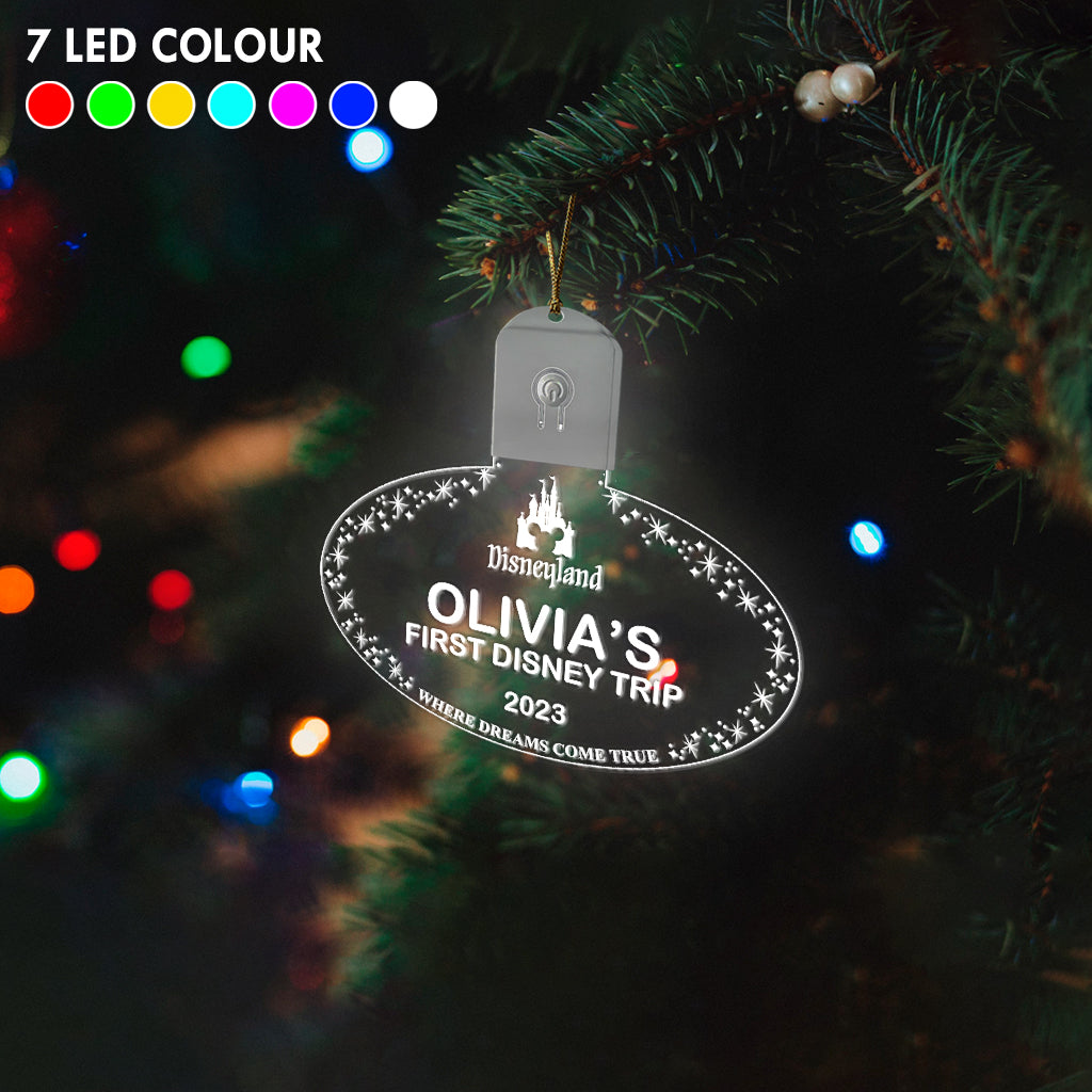 Personalized LED Acrylic Ornament with Custom Name for Christmas Led Acrylic Ornament GradoCreations