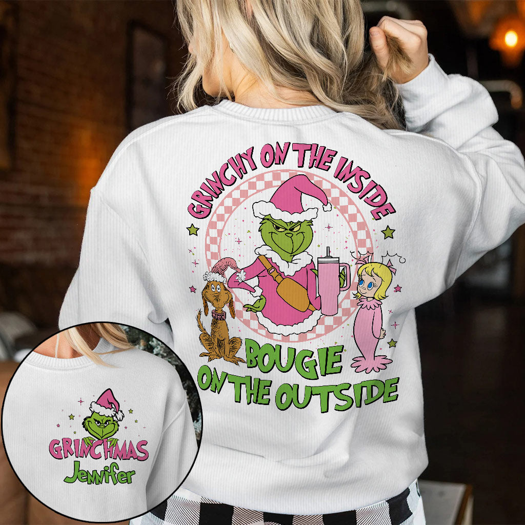 Personalized Grinchy On The Inside Christmas Ugly Sweater Gift Ugly Sweater GradoCreations
