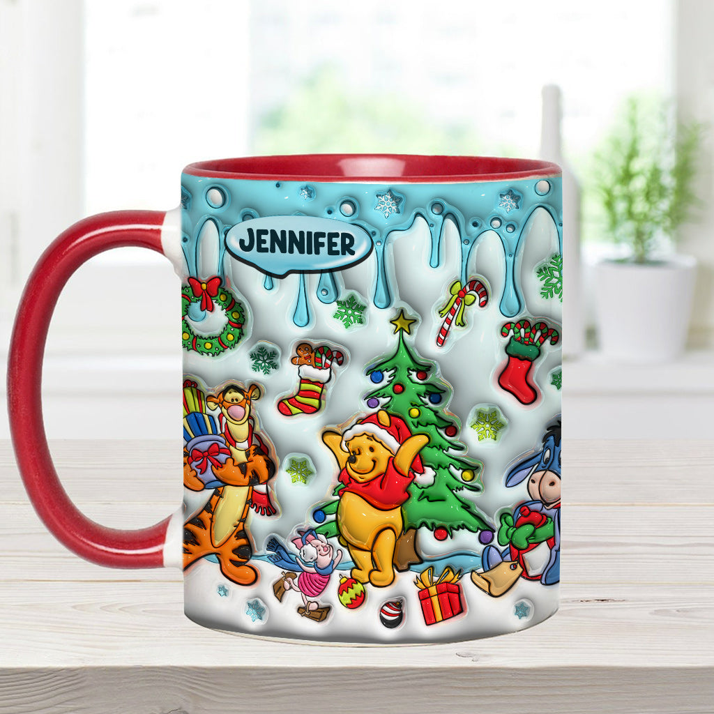 Personalized Christmas Accent Mug with Name for Mom or Dad Accent Mug GradoCreations