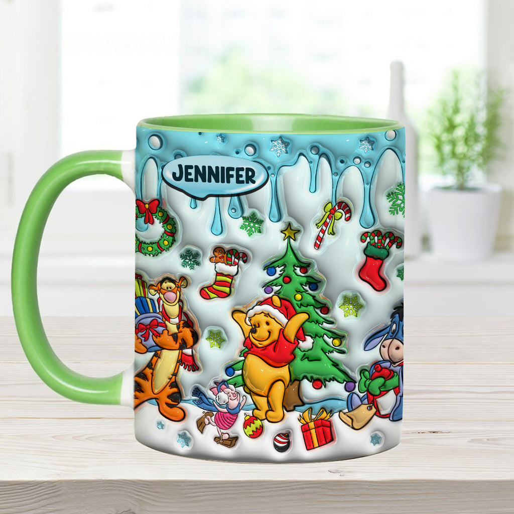Personalized Christmas Accent Mug with Name for Mom or Dad Accent Mug GradoCreations