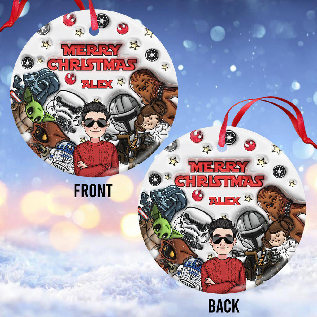 Personalized Ceramic Circle Ornament Merry Sithmas Gift for Kids Ceramic Circle Ornament GradoCreations