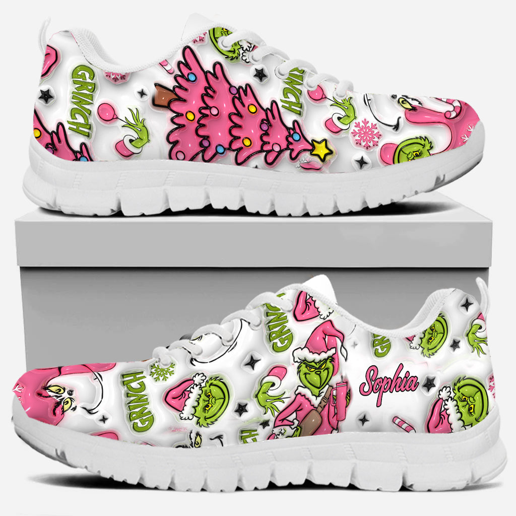 Personalized Grinch Sneakers Custom Name Gift for Christmas Sneakers GradoCreations