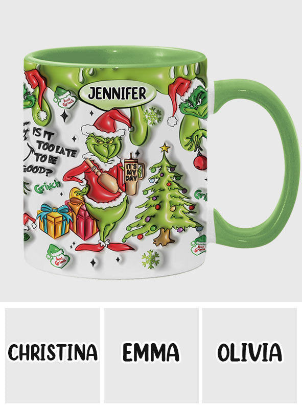 Personalized Grinch Accent Mug Custom Name Christmas Gift Accent Mug GradoCreations