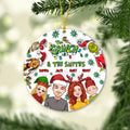 Personalized Christmas Ornament Custom Family Names Grinch Design Ornament GradoCreations