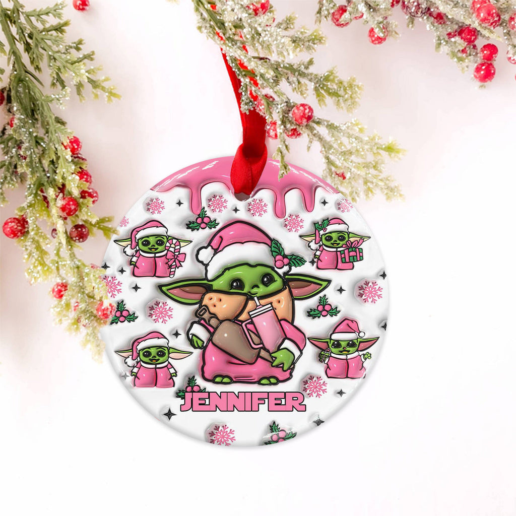 Personalized Ceramic Circle Ornament Cute Child Gift for Christmas Ceramic Circle Ornament GradoCreations