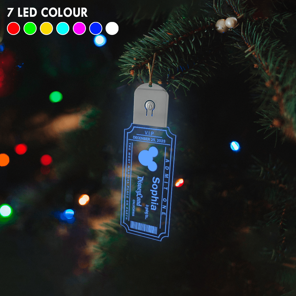Personalized LED Acrylic Christmas Ornament with Mouse Design Led Acrylic Ornament GradoCreations
