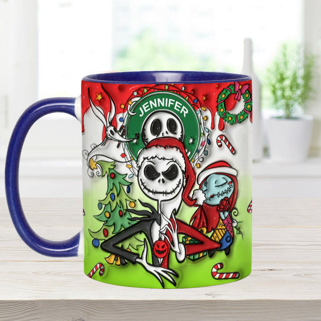 Personalized Nightmare Accent Mug Custom Name Halloween Gift Accent Mug GradoCreations