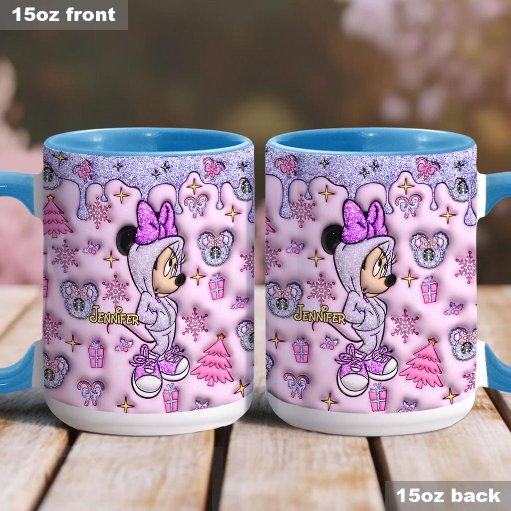 Personalized Christmas Accent Mug with Glittery Design for Mom Accent Mug GradoCreations