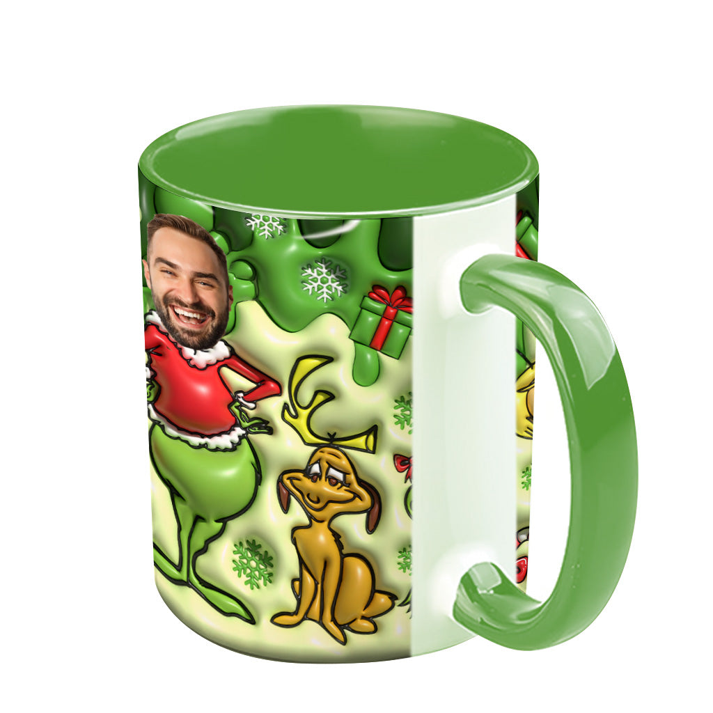 Personalized Grinch Christmas Accent Mug Custom Name Gift Accent Mug GradoCreations