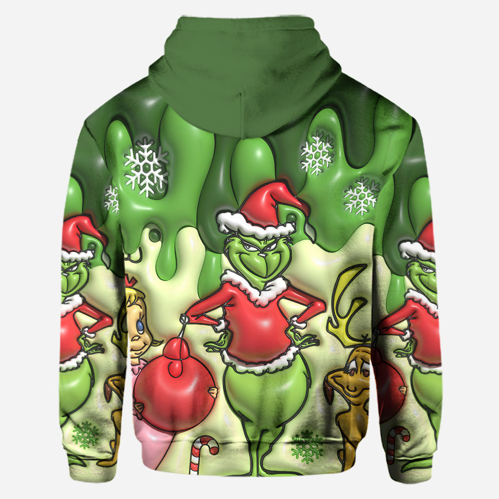 Personalized Grinch Hoodie & Leggings Set Custom Name Gift for Christmas Hoodie & Leggings GradoCreations