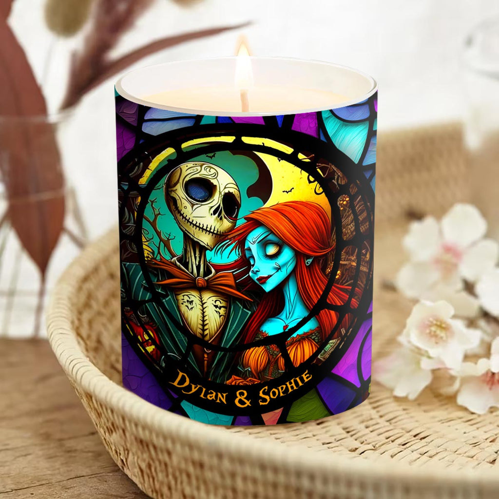 Personalized Nightmare Candle with Custom Names Wooden Lid Gift for Couples Candle With Wooden Lid GradoCreations