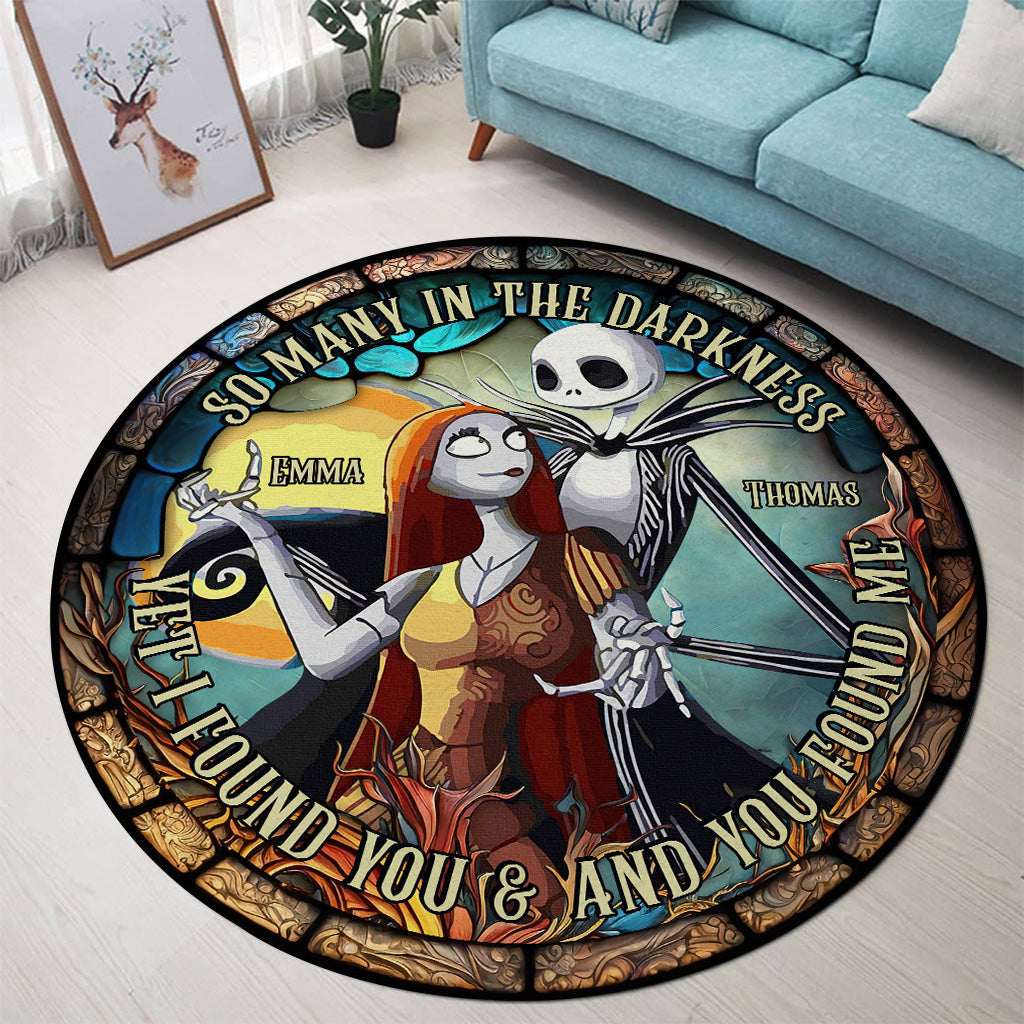 Personalized Stained Glass Round Rug Custom Couple Gift Round Rug GradoCreations