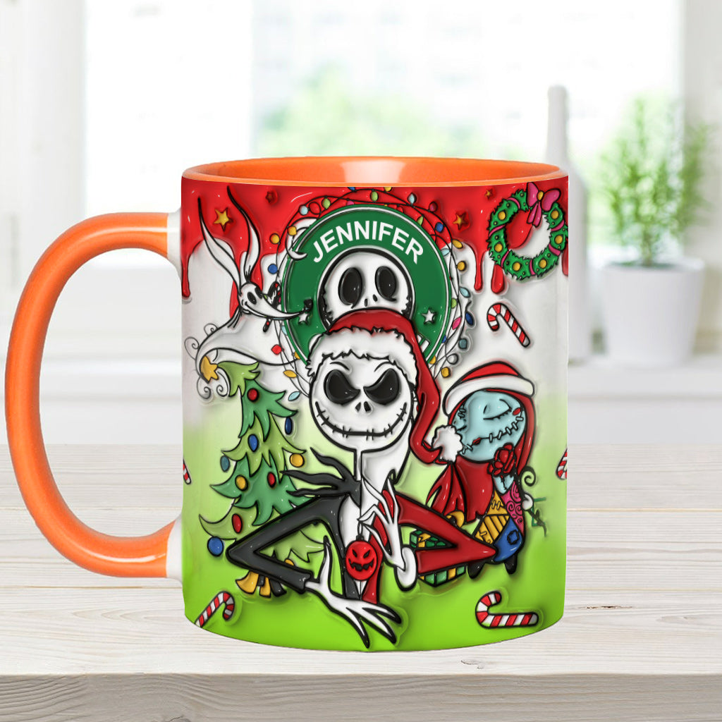 Personalized Nightmare Accent Mug Custom Name Halloween Gift Accent Mug GradoCreations