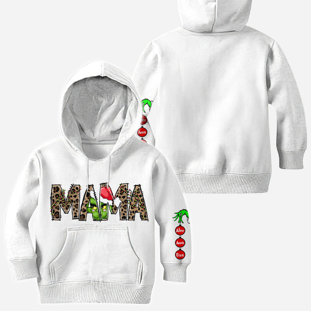 Personalized Christmas Hoodie for Mom with Grinch Design All Over Shirt GradoCreations