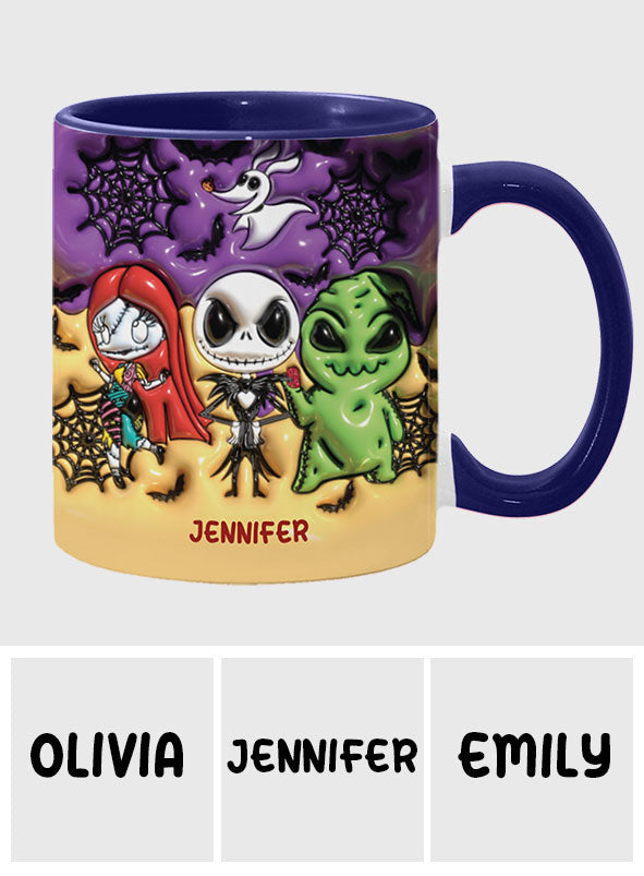 Personalized Nightmare Accent Mug Custom Name Gift for Halloween Accent Mug GradoCreations