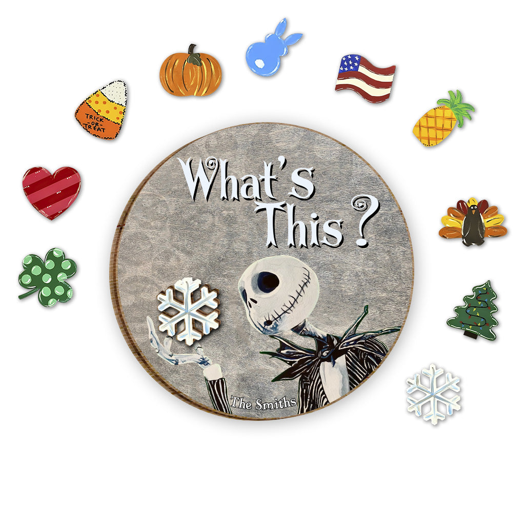 Personalized Interchangeable Wood Sign with Seasonal Charms Interchangeable Seasonal Wood Sign GradoCreations