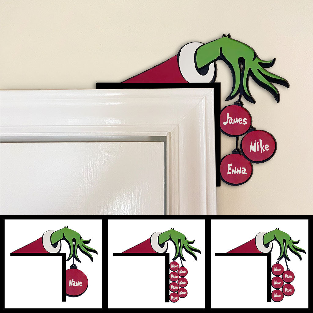 Personalized Christmas Door Frame Decoration Custom Names Gift Door Frame Decoration GradoCreations