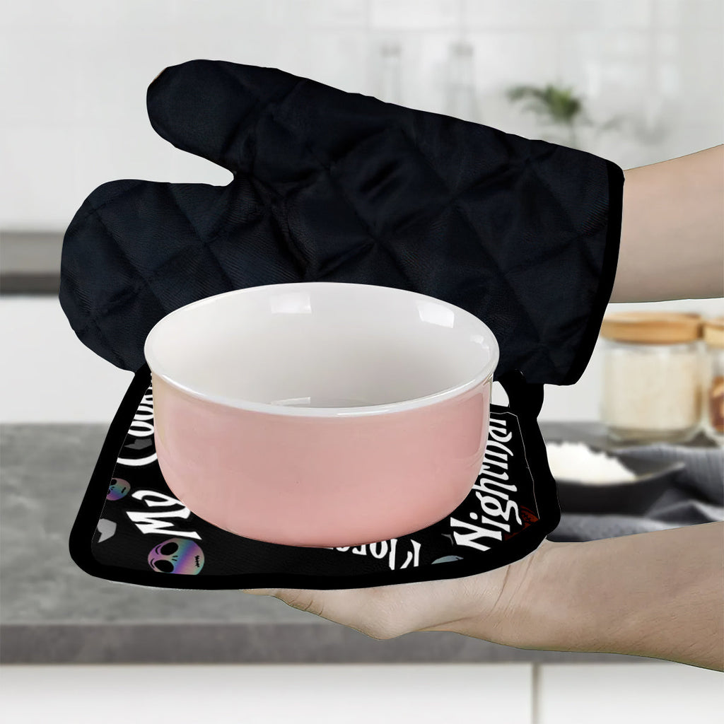 Personalized Nightmare Oven Mitt and Pot Holder Set Gift for Cooking Enthusiasts Oven Mitts & Pot Holder Set GradoCreations