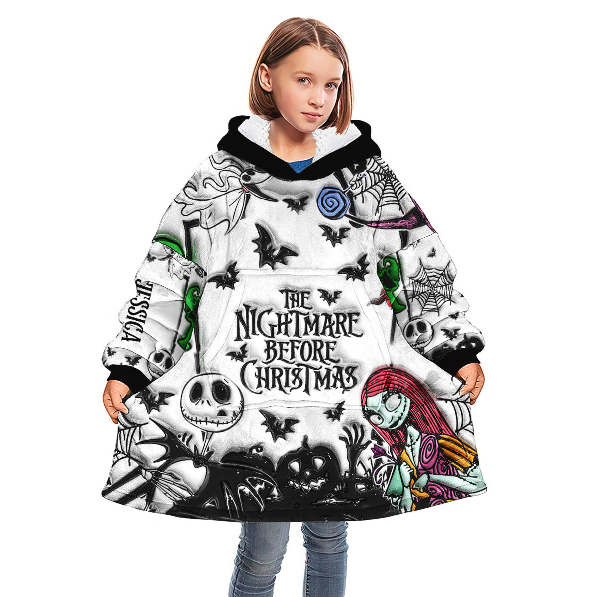 Personalized Nightmare Blanket Hoodie Custom Name Gift for Halloween Blanket Hoodie GradoCreations