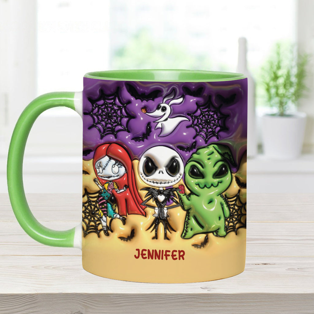 Personalized Nightmare Accent Mug Custom Name Gift for Halloween Accent Mug GradoCreations