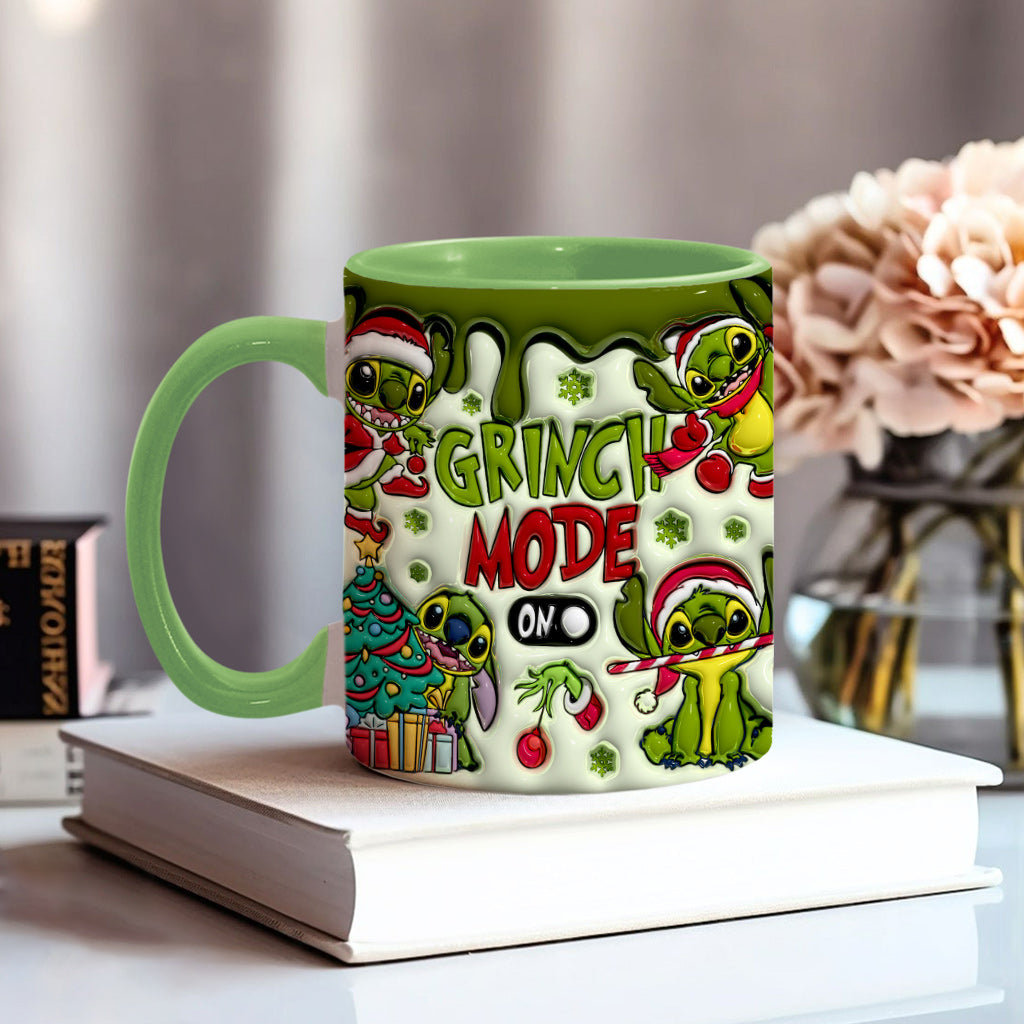 Personalized Grinch Mode Accent Mug Custom Name Gift for Christmas Accent Mug GradoCreations