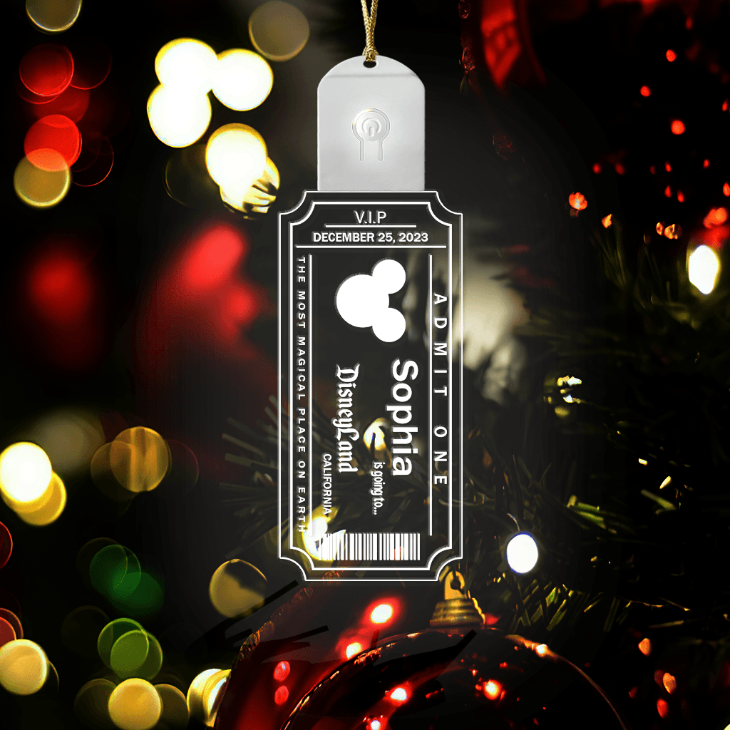 Personalized LED Acrylic Christmas Ornament with Mouse Design Led Acrylic Ornament GradoCreations