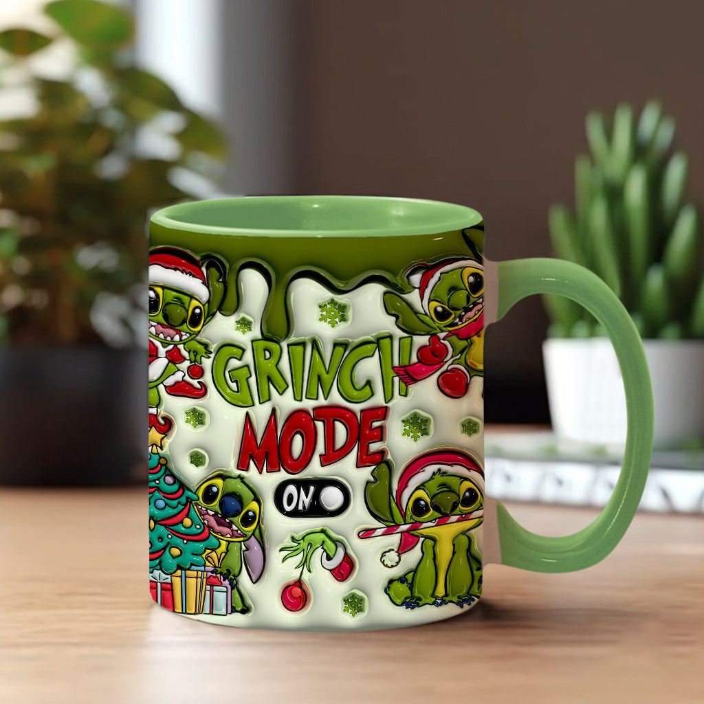 Personalized Grinch Mode Accent Mug Custom Name Gift for Christmas Accent Mug GradoCreations