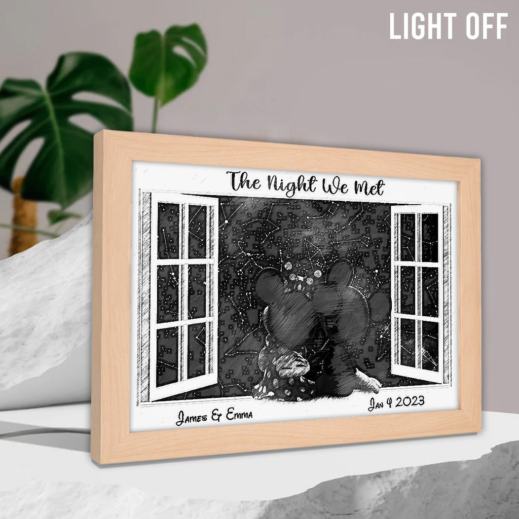 Personalized Night Star Map Light Photo Frame for Couples Light Photo Frame GradoCreations