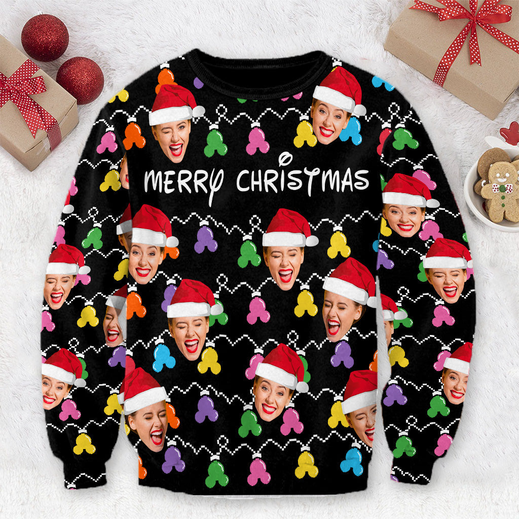 Personalized Merry Christmas Mouse Ear Ugly Sweater Gift Ugly Sweater GradoCreations